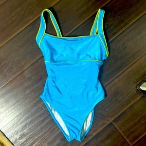 Vintage Ribbed Turquoise One Piece